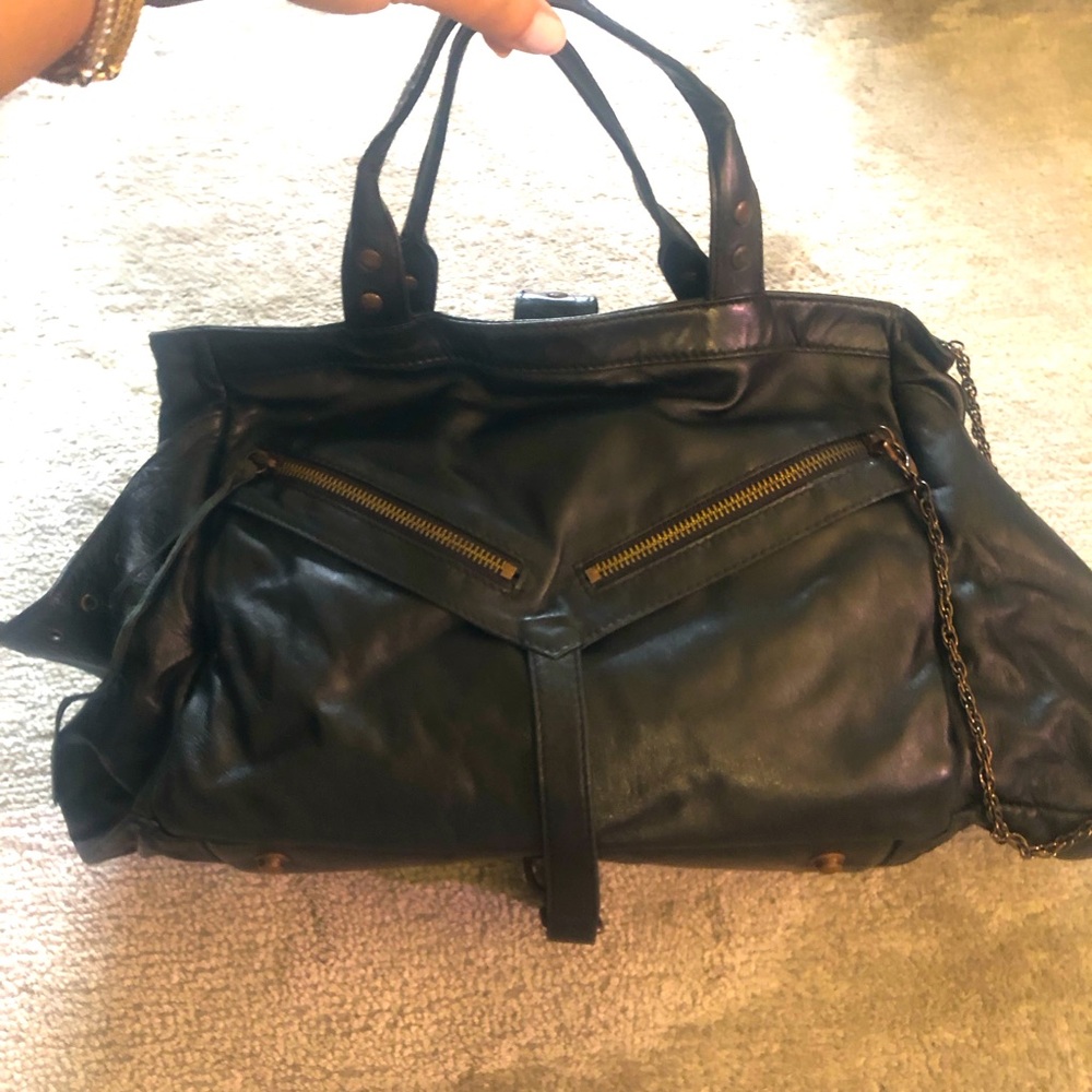 BOTKIER Moto Lambskin Handbag - BLACK